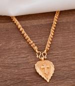 Golden mangalsutra Medium length with cross pendant one gram gold