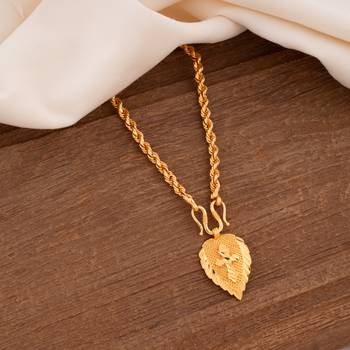 Golden rope chain mangalsutra medium length with Cross pendant one gram gold 1