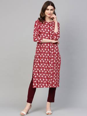 Red printed cotton kurtas-and-kurtis 1