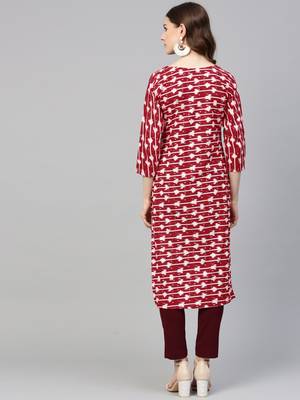 Red printed cotton kurtas-and-kurtis 4