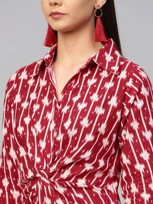 Red printed cotton kurtas-and-kurtis 2