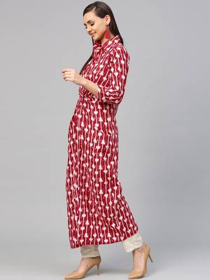 Red printed cotton kurtas-and-kurtis 3
