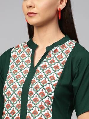 Green printed rayon kurtas-and-kurtis 2