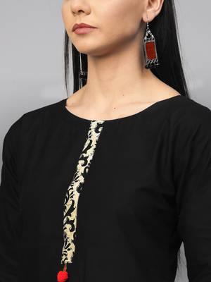 Black printed cotton kurtas-and-kurtis 2