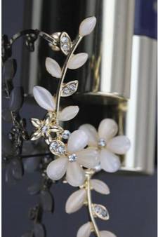 Foral Rhinestone Right Ear Clip Stud Ear Cuff