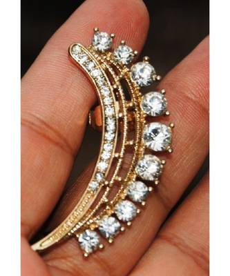Gold Rhinestone Left Ear Clip Stud Ear Cuff 1