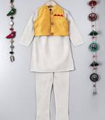 White Stylish Boys Kurta Pyjama set