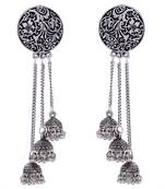 Black Oxidised Jhumki Design German Silver Earring