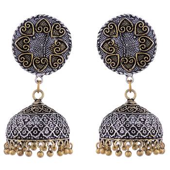 Black Oxidised Smart Look Jhumki 1