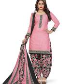 Pink printed cotton salwar