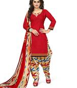 Red Plain Cotton Salwar