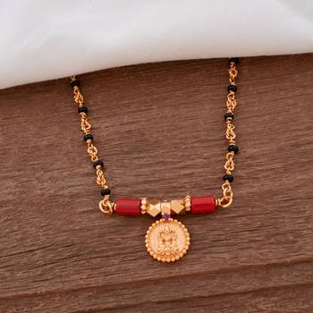 Black beads brahmamudi SHORT mangalsutra with Laxmi vati one gram gold 1
