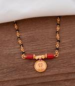 Black beads brahmamudi SHORT mangalsutra with Laxmi vati one gram gold