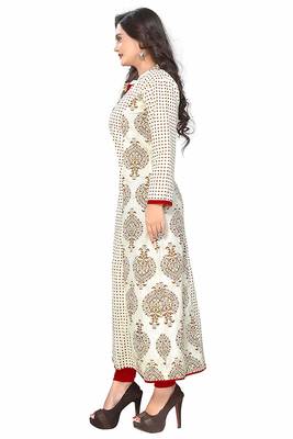 White printed Designer cotton kurti 2