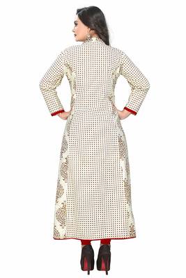 White printed Designer cotton kurti 3
