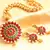Graceful Antique Kemp Green Folral Pendant Necklace Set 