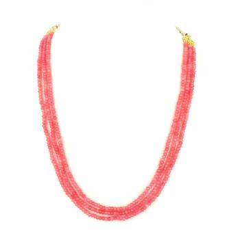 Pink Multi Layer Onyx Necklaces 1