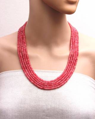 Pink Multilayer Onyx Necklaces 1
