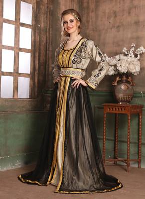Gold Embroidered Crepe Islamic Kaftans 2