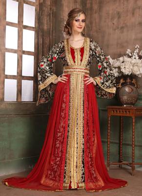 Black Embroidered Velvet Islamic Kaftans 1