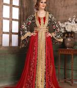 Black Embroidered Velvet Islamic Kaftans