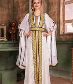 White Embroidered Georgette Islamic Kaftans