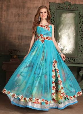 Multicolor Embroidered Crepe Islamic Kaftans 1