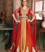 Yellow Embroidered Crepe Islamic Kaftans