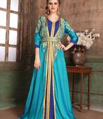 Green Embroidered Crepe Islamic Kaftans
