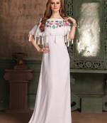 White Embroidered Rayon Islamic Kaftans