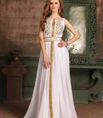 White Embroidered Georgette Islamic Kaftans