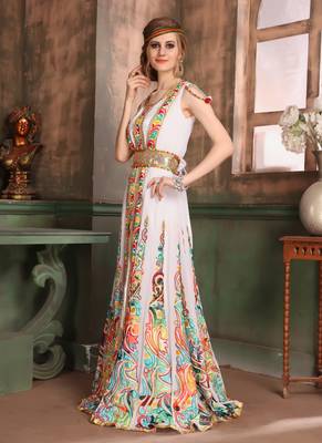 Multicolor Embroidered Georgette Islamic Kaftans 2