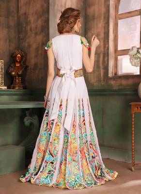 Multicolor Embroidered Georgette Islamic Kaftans 3