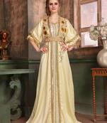 White Embroidered Crepe Islamic Kaftans