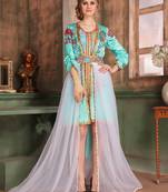 Multicolor Embroidered Georgette Islamic Kaftans
