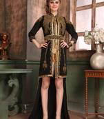 Black Embroidered Crepe Islamic Kaftans