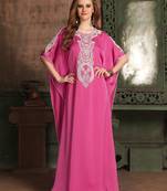 Pink Embroidered Crepe Islamic Kaftans
