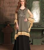 Black Embroidered Crepe Islamic Kaftans