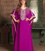 Pink Embroidered Crepe Islamic Kaftans