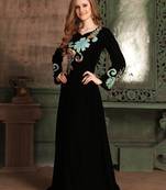 Black Embroidered Velvet Islamic Kaftans
