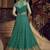 Turquoise Embroidered Net Salwar With Dupatta
