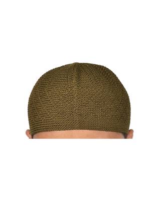Mehendi Green Cotton Muslim Prayer Cap 1