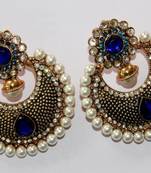 Beautiful Antique Finish Hangings With Blue N White Pearls