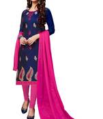 Blue Embroidered Chanderi Salwar