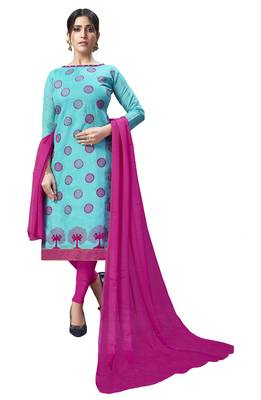Blue Embroidered Chanderi Salwar 1