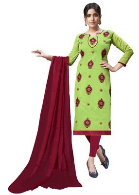 Green Embroidered Chanderi Salwar 1