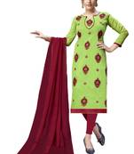 Green Embroidered Chanderi Salwar