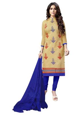 Beige Embroidered Chanderi Salwar 1