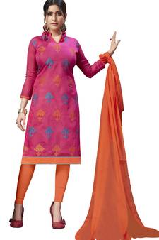 Pink Embroidered Chanderi Salwar