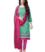 Sea-Green Embroidered Chanderi Salwar
